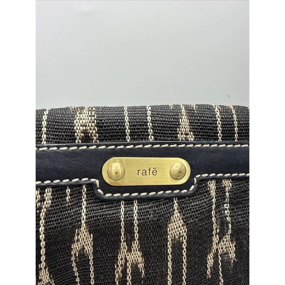Rafe Large Beaded Clutch Handbag Leather Stones 12x9 Chain Strap‎